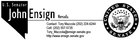 (JOHN ENSIGN LETTERHEAD)